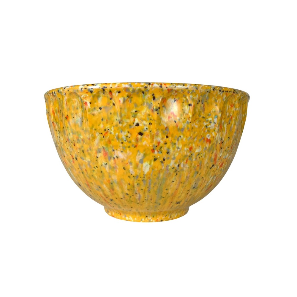 Vintage Boonton Dinnerware Mixing Bowl Yellow Gold Confetti Rare Retro